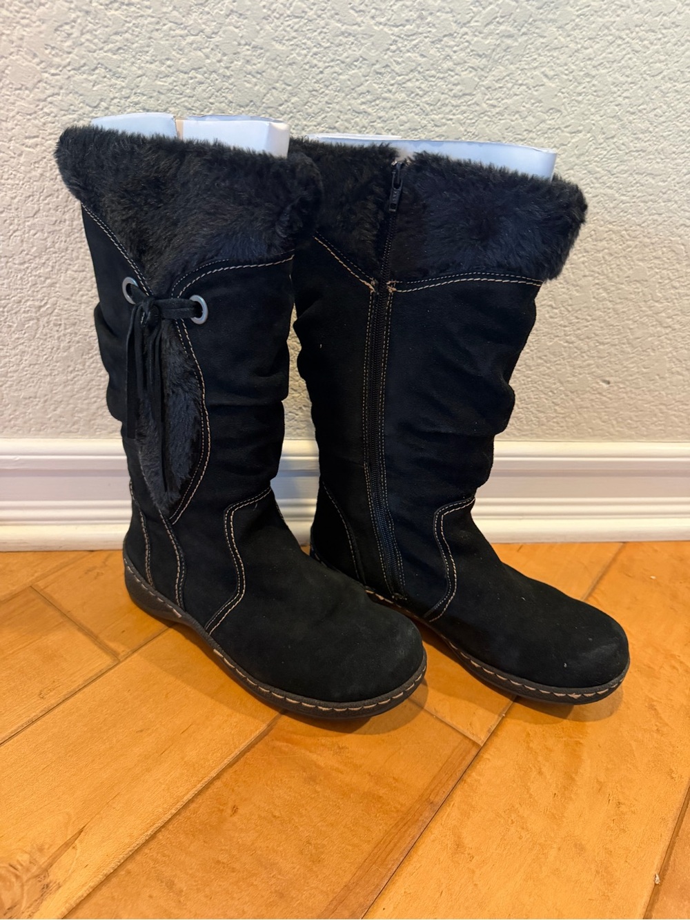 Sam Edelman WATERPROOF Black Faux-Fur Mid-Calf Winter Boots